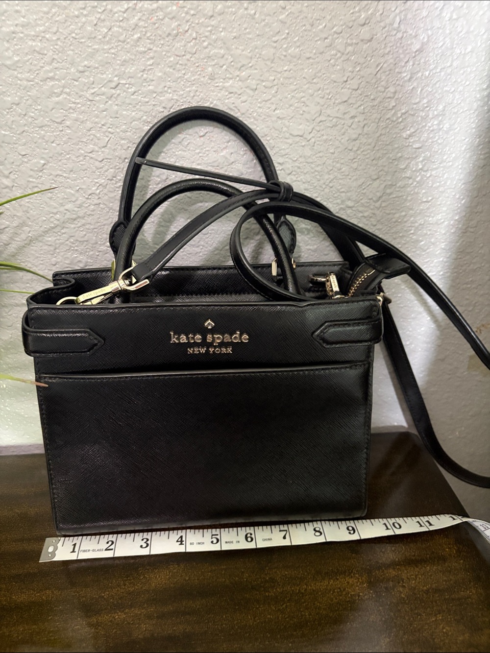 kate spade Black Saffiano Leather Crossbody Bag